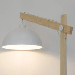 TK Lighting Stehleuchte Holz Metall 180 cm verstellbar Weiß Natur* Lampen Aus Aller Welt|Holzlampen