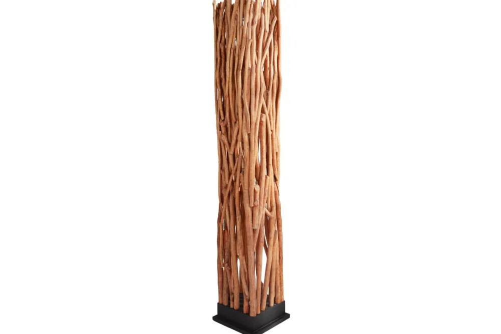 Invicta Interior Stehleuchte Holz Schwarz Natur 173 cm GU10 gemütlich* Holzlampen|Stehlampen