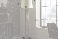 Best Invicta Interior Stehleuchte Holz Stoff Weiß blendarm 177 cm E27 Lesen