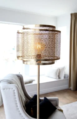 By Rydéns Stehleuchte Metall 157 cm in Messing matt E27 rund* Wohnzimmerlampen|Metall Lampen