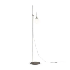 Maytoni Stehleuchte Metall Glas 155 cm Nickel Weiß E14 Modern* Kugellampen|Glaslampen