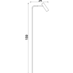 Clearance Luminex Stehleuchte Metall GU10 verstellbar 159 cm hoch elegant