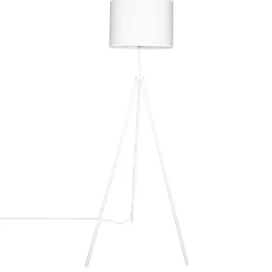 By Rydéns Stehleuchte Metall Stoff 145 cm hoch Tripod Weiß E27* Wohnzimmerlampen|Retro Lampen
