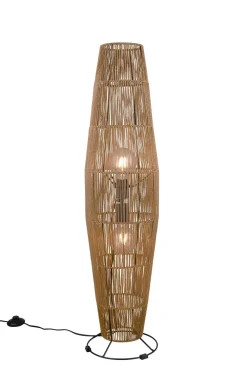 Best Trio Reality Stehleuchte Papier Metall Schwarz Braun E27 103 cm