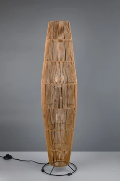 Best Trio Reality Stehleuchte Papier Metall Schwarz Braun E27 103 cm