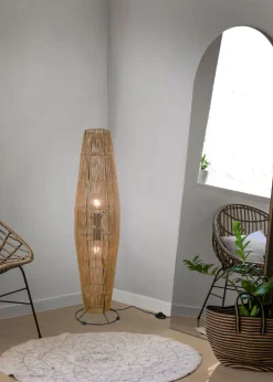 Best Trio Reality Stehleuchte Papier Metall Schwarz Braun E27 103 cm