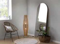 Best Trio Reality Stehleuchte Papier Metall Schwarz Braun E27 103 cm