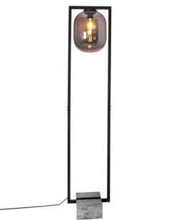 By Rydéns Stehleuchte Rauchglas Metall Stein 150 cm Retro Design E27* Wohnzimmerlampen|Glaslampen