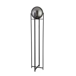 Searchlight Stehleuchte Schwarz Rauchgrau E27 159 cm Glas Metall* Wohnzimmerlampen|Glaslampen
