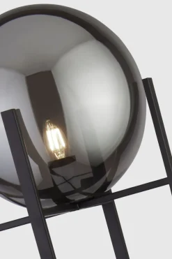 Searchlight Stehleuchte Schwarz Rauchgrau E27 159 cm Glas Metall* Wohnzimmerlampen|Glaslampen