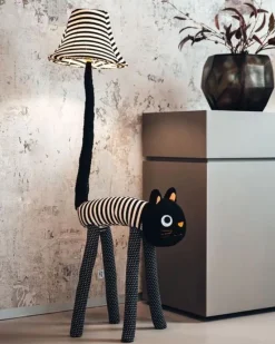 Hot Happy Lamps Stehleuchte Schwarz Weiß Katze Kinder Erwachsene 126 cm