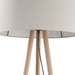 TK Lighting Stehleuchte Skandinavisch Holz Stoff Dreibein 146 cm* Lampen Aus Aller Welt|Stofflampen