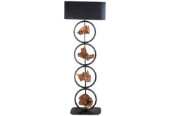 Best Invicta Interior Stehleuchte Stoff Holz Schwarz 147 cm E27 blendarm