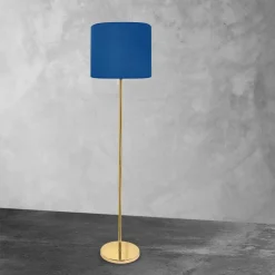Giovanni Battista Stehleuchte Stoff Messing 161,5 cm E27 Blau Wohnzimmer* Bürolampen|Lampen Aus Aller Welt