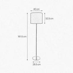 Giovanni Battista Stehleuchte Stoff Messing 161,5 cm E27 Blau Wohnzimmer* Bürolampen|Lampen Aus Aller Welt