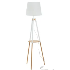 Hot TK Lighting Stehleuchte VAIO Weiß Holz Dreibein skandinavisch