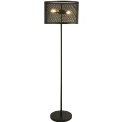 Searchlight Stehleuchte Wohnzimmer 145 cm klein Metall 2x E27 Schwarz* Bürolampen|Wohnzimmerlampen