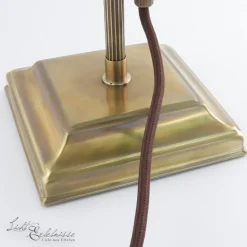 Berliner Messingleuchten Stilvolle Bankerleuchte Messing Glas mit Zugschalter* Schreibtischlampen|Metall Lampen