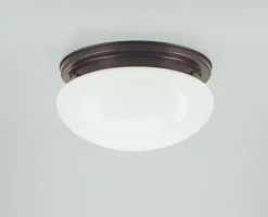 Berliner Messingleuchten Stilvolle Deckenlampe E27 Messing Antik Glas Ø30 cm