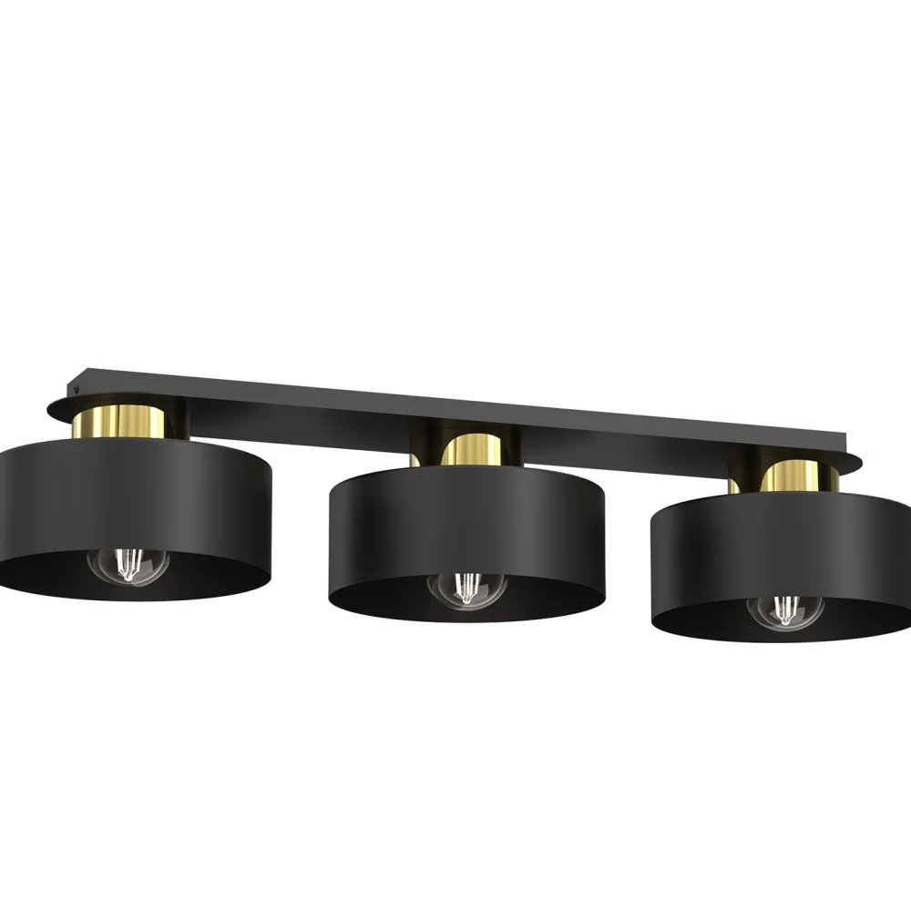 Outlet Luminex Stilvolle Deckenlampe in Schwarz Gold 68 cm lang Loft