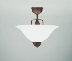 Berliner Messingleuchten Stilvolle Deckenlampe Messing Antik Glas E27 Ø35 cm* Bürolampen|Wohnzimmerlampen