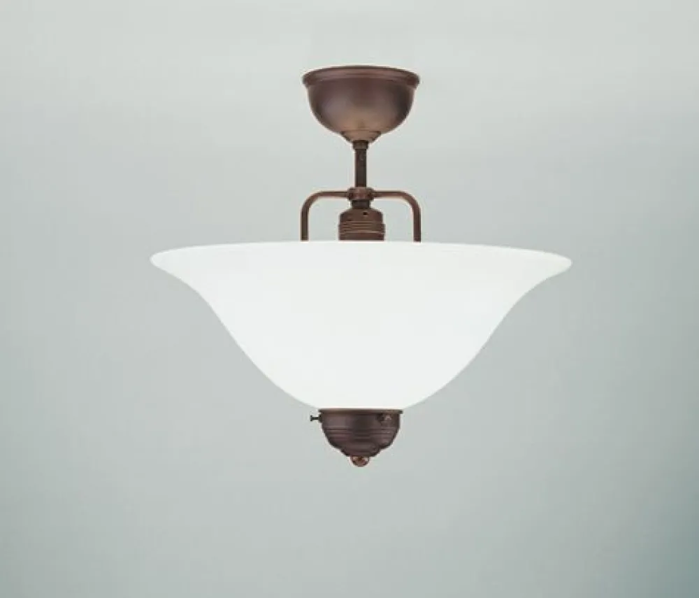 Berliner Messingleuchten Stilvolle Deckenlampe Messing Antik Glas E27 Ø35 cm* Bürolampen|Wohnzimmerlampen