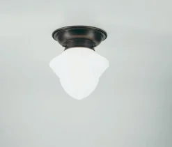 Berliner Messingleuchten Stilvolle Deckenleuchte Antik Messing Glas Ø17 cm E27* Flurlampen|Bürolampen