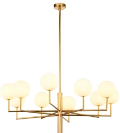 Clearance Jupiter Stilvolle Deckenleuchte Messing Glas in Gold G9 10-flmg