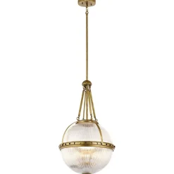 Online Elstead Stilvolle Hängelampe ESTEL Riffel Glas Art Déco Design