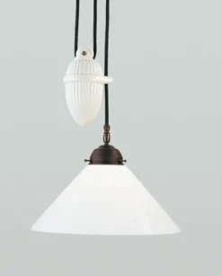 Berliner Messingleuchten Stilvolle Hängelampe Messing Antik Glas E27 Ø30 cm rund