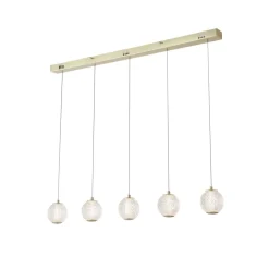 Searchlight Stilvolle Hängelampe Metall G9 100 cm lang in Messing* Bürolampen|Wohnzimmerlampen