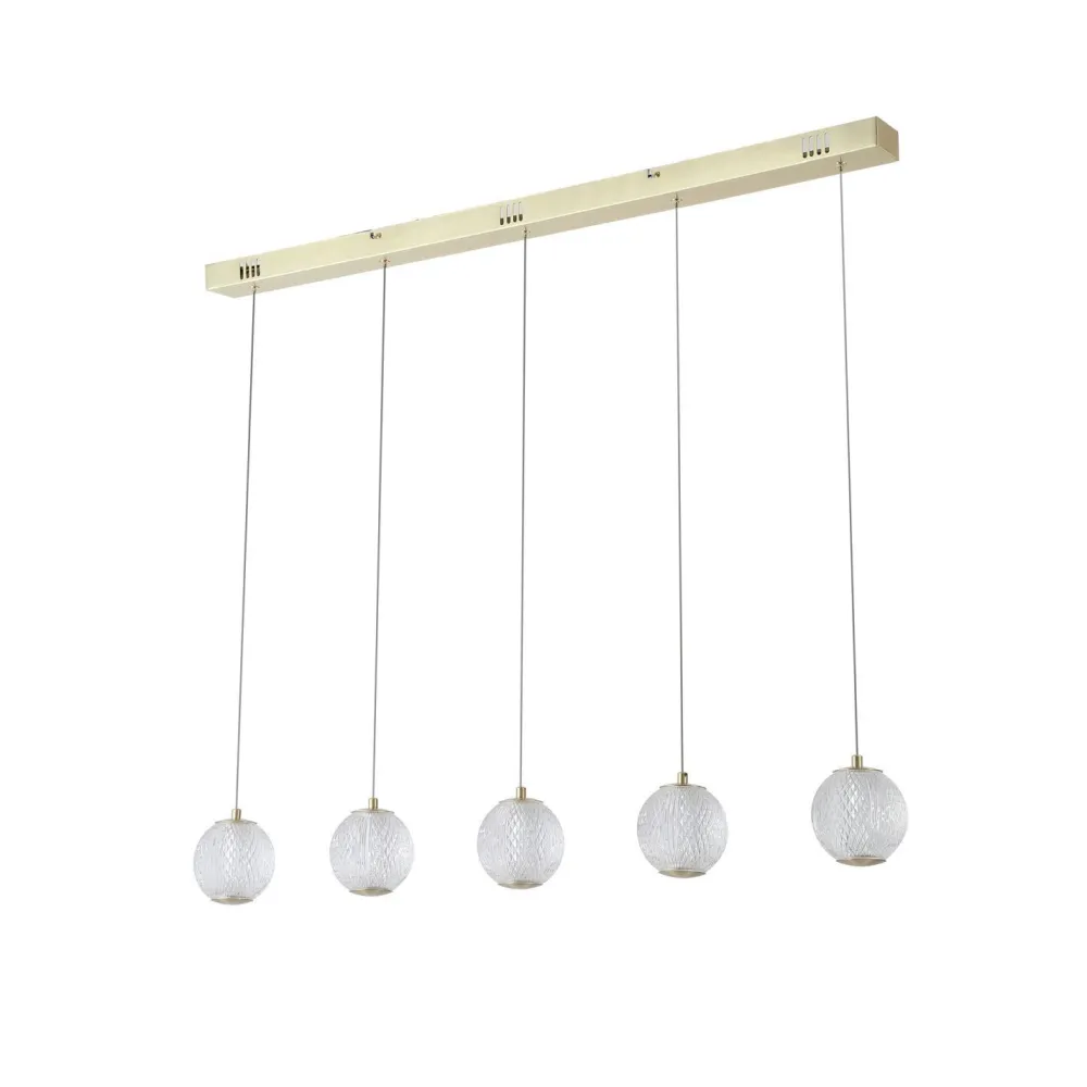 Searchlight Stilvolle Hängelampe Metall G9 100 cm lang in Messing* Bürolampen|Wohnzimmerlampen