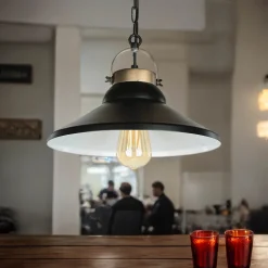 Outlet Luminex Stilvolle Hängeleuchte IRON in Schwarz