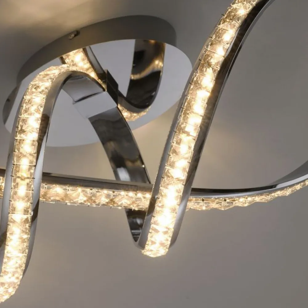 Paul Neuhaus Stilvolle LED Deckenlampe in Chrom dimmbar 30 W L:65 cm* Deckenleuchten|Flurlampen