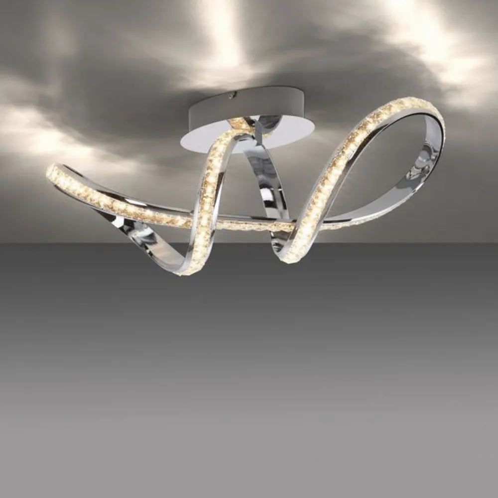 Paul Neuhaus Stilvolle LED Deckenlampe in Chrom dimmbar 30 W L:65 cm* Deckenleuchten|Flurlampen