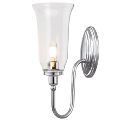 Elstead Stilvolle Messinglampe Bad mit LED in Chrom IP44* Wandleuchten|Badezimmer Lampe