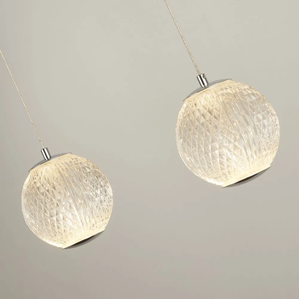 Searchlight Stilvolle Pendelleuchte in Chrom Metall G9 100 cm lang* Bürolampen|Wohnzimmerlampen