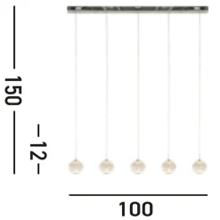 Searchlight Stilvolle Pendelleuchte in Chrom Metall G9 100 cm lang* Bürolampen|Wohnzimmerlampen