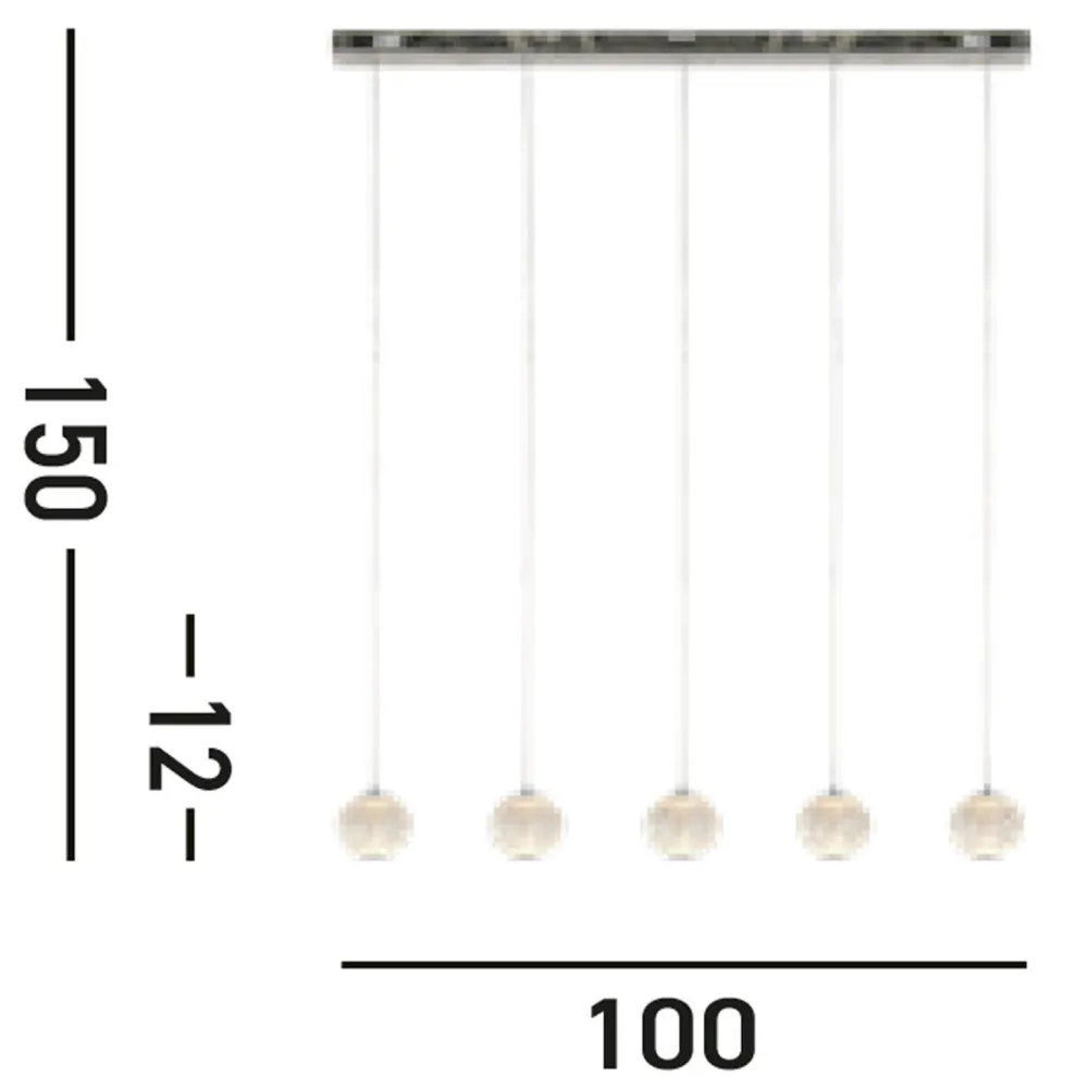 Searchlight Stilvolle Pendelleuchte in Chrom Metall G9 100 cm lang* Bürolampen|Wohnzimmerlampen