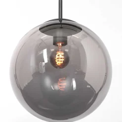 Steinhauer Stilvolle Pendelleuchte Schwarz Rauchgrau E27 Ø25 cm* Hängelampen|Bürolampen