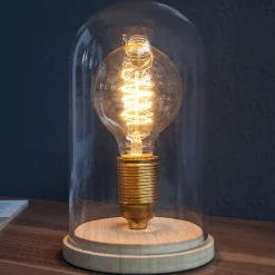 Invicta Interior Stilvolle Tischlampe Bauhaus rund 20cm Edison Lampe* Metall Lampen|Glaslampen