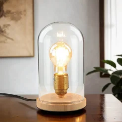 Invicta Interior Stilvolle Tischlampe Bauhaus rund 20cm Edison Lampe* Metall Lampen|Glaslampen