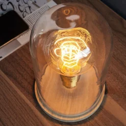 Invicta Interior Stilvolle Tischlampe Bauhaus rund 20cm Edison Lampe* Metall Lampen|Glaslampen