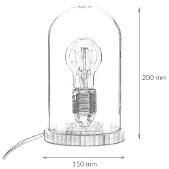 Invicta Interior Stilvolle Tischlampe Bauhaus rund 20cm Edison Lampe* Metall Lampen|Glaslampen