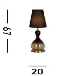 Searchlight Stilvolle Tischleuchte Stoffschirm Glas E27 67 cm hoch* Wohnzimmerlampen|Glaslampen