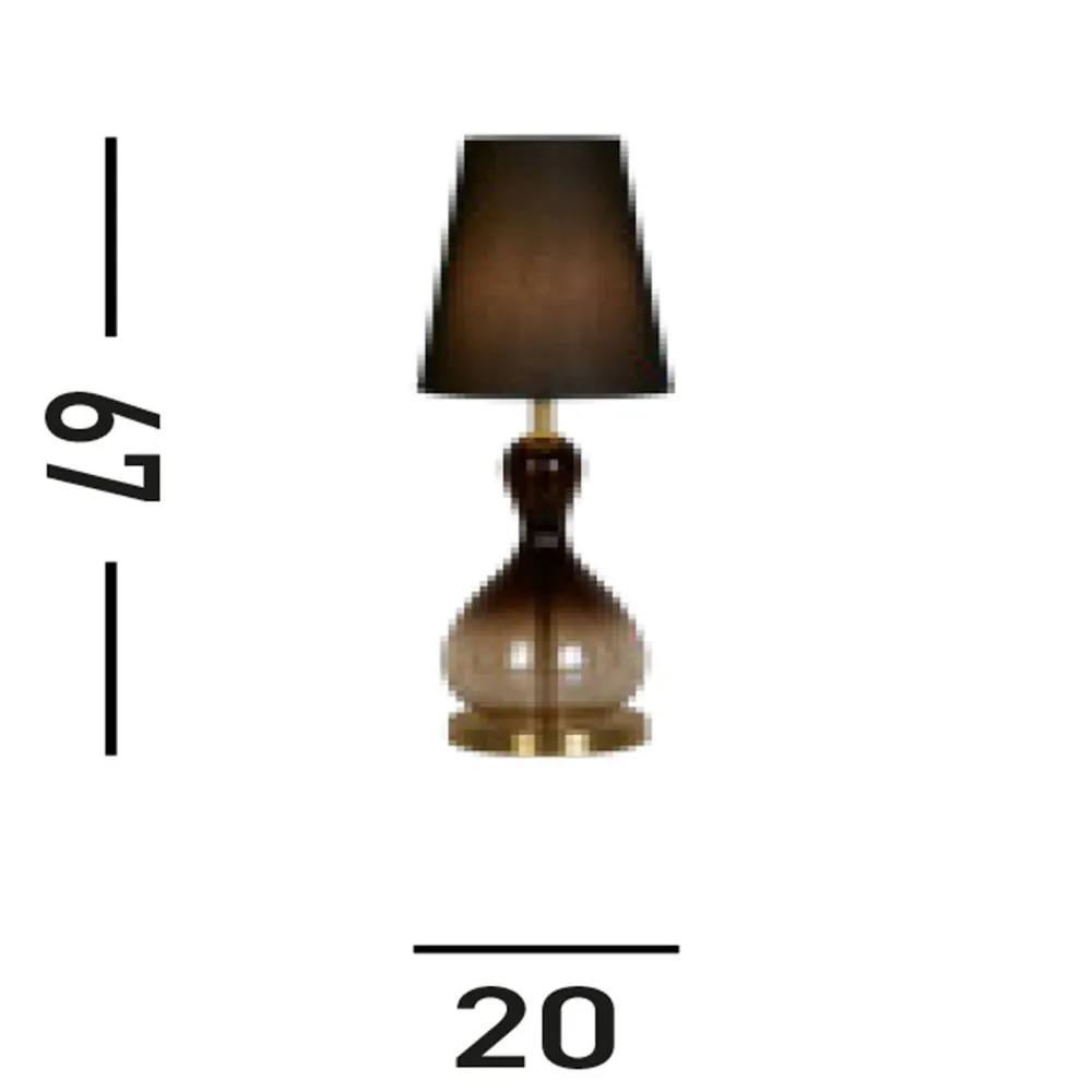 Searchlight Stilvolle Tischleuchte Stoffschirm Glas E27 67 cm hoch* Wohnzimmerlampen|Glaslampen