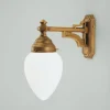 New Berliner Messingleuchten Stilvolle Wandlampe Echt-Messing Glas E27 Jugendstil