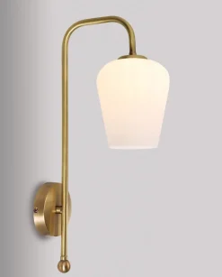 Giovanni Battista Stilvolle Wandlampe Glas Echt-Messing TALIS* Wandleuchten|Küchenlampen