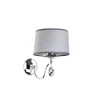 Jupiter Stilvolle Wandlampe Grau Stoff AELUA E27 Leuchte* Wandleuchten|Moderne Lampen