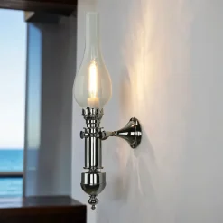 Laura Suardi Stilvolle Wandlampe GRETA Chrom Jugendstil Bad Flur* Wandleuchten|Lampen Aus Aller Welt